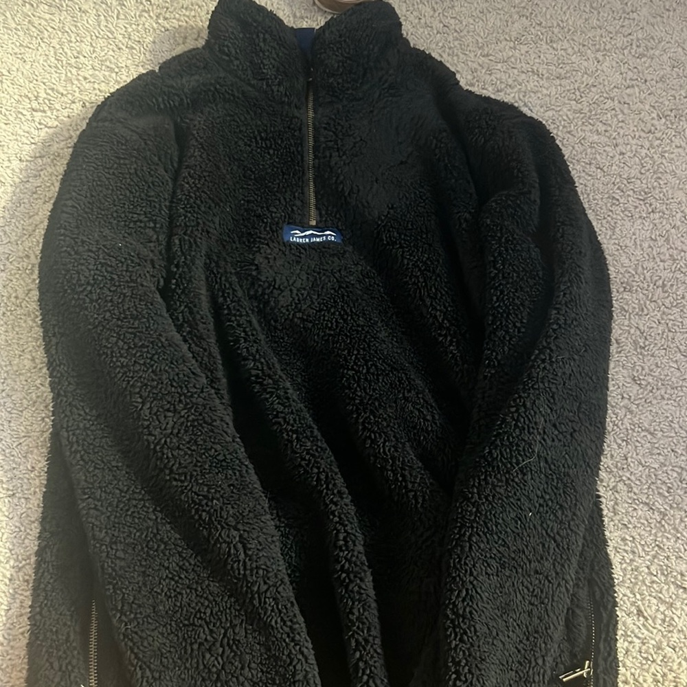 fuzzy black 1/4 zip